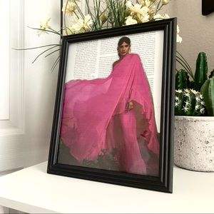 Priyanka Chopra Pink Flowing Dress Editorial Collage Wall Art Bold Fashion Print